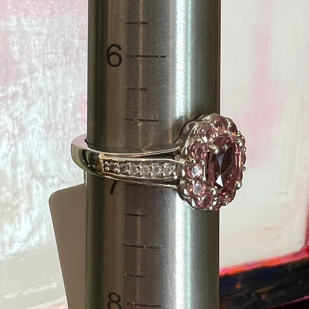Pink Tourmaline Sterling Silver Ring - Picture 6 of 9